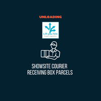 Showsite courier receiving box parcels  -  NEC